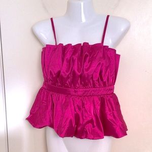 Thirty Thirty Fuchsia Babydoll Crop Top